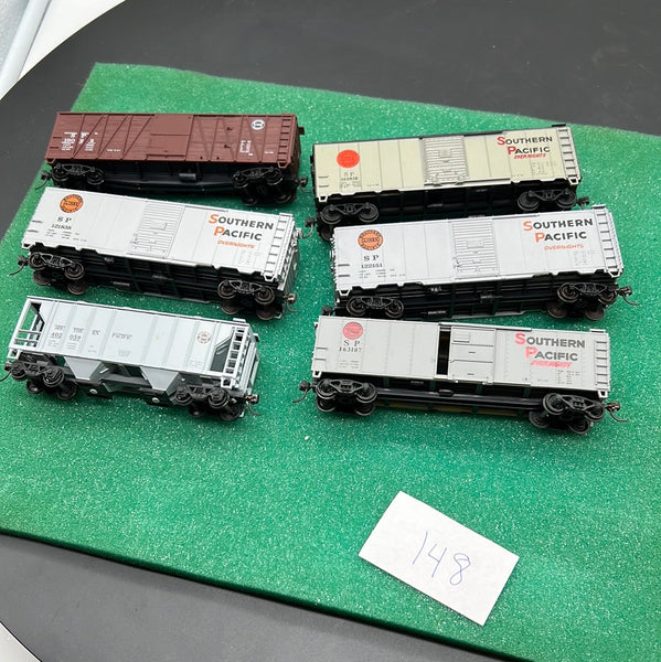 HO Scale Bargain Car Pack 148:  Set of 6 Southern Pacific freight cars HO SCALE USED