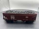 K-Line k6251-1752  New York Central NYC 2 Bay Hopper w/ Real Coal Load O SCALE Like New