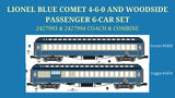 Brady's Train Outlet Custom Run Lionel 2431950 Legacy Central New Jersey Blue Comet 4-6-0 #168 with 6 Woodside Passenger Cars O Scale Limited