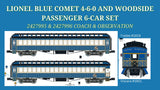 Brady's Train Outlet Custom Run Lionel 2431950 Legacy Central New Jersey Blue Comet 4-6-0 #168 with 6 Woodside Passenger Cars O Scale Limited