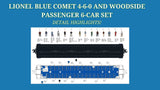 Brady's Train Outlet Custom Run Lionel 2431950 Legacy Central New Jersey Blue Comet 4-6-0 #168 with 6 Woodside Passenger Cars O Scale Limited