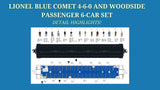 Brady's Train Outlet Custom Run Lionel 2431950 Legacy Central New Jersey Blue Comet 4-6-0 #168 with 6 Woodside Passenger Cars Preorder Limited