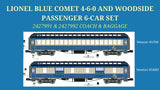 Brady's Train Outlet Custom Run Lionel 2431950 Legacy Central New Jersey Blue Comet 4-6-0 #168 with 6 Woodside Passenger Cars Preorder Limited