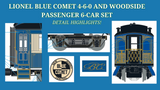 Brady's Train Outlet Custom Run Lionel 2431950 Legacy Central New Jersey Blue Comet 4-6-0 #168 with 6 Woodside Passenger Cars O Scale Limited