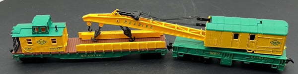 HO Scale Bargain Car Pack 98: Reading crane car and tender HO SCALE USED