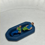 HO Scale figure pack Floating trip canoe and raft