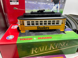 MTH Railking 30-4169-1 NFL - Pittsburgh Steelers Trolley R-T-R Train Set - Pittsburgh Steelers O SCALE Like New