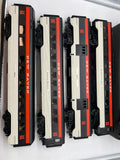 MTH 30-67198, 30-67199, 8607 New Haven Passenger RailKing 7-Car Streamlined Passenger Set Rare Red Letters O Scale Like New
