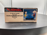Lionel 6-18413 Operating Charlie Brown and Lucy Handcar Hand Car O SCALE Like New