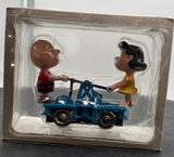 Lionel 6-18413 Operating Charlie Brown and Lucy Handcar Hand Car O SCALE Like New