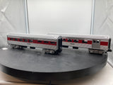 MTH Railking 30-6014 Santa Fe RailKing 2-Car O-27 Streamlined Combo/Diner Set O SCALE Like New