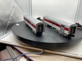 MTH Railking 30-6014 Santa Fe RailKing 2-Car O-27 Streamlined Combo/Diner Set O SCALE Like New