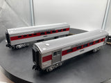MTH Railking 30-6014 Santa Fe RailKing 2-Car O-27 Streamlined Combo/Diner Set O SCALE Like New