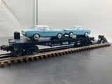 MTH Railking 30-7617 Auto Transport w/Mustangs Flat Car O SCALE Like New