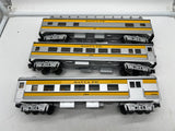 MTH 33-6029, 33-6030, 33-6031 Santa Fe O-27 Streamlined Coach, Combine, and Full-Length Vista Dome Car Set (Set of 3 Passenger Cars) O Scale Like New