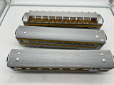 MTH 33-6029, 33-6030, 33-6031 Santa Fe O-27 Streamlined Coach, Combine, and Full-Length Vista Dome Car Set (Set of 3 Passenger Cars) O Scale Like New