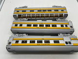 MTH 33-6029, 33-6030, 33-6031 Santa Fe O-27 Streamlined Coach, Combine, and Full-Length Vista Dome Car Set (Set of 3 Passenger Cars) O Scale Like New
