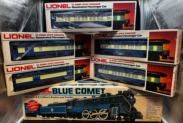Lionel 6-8801 Blue Comet Steam Locomotive Engine & Tender w/5 Passenger Cars O-Scale