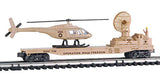 K-Line k691-8030 Operation Iraqi Freedom US Command Flat Car w/ die cast Helicopter & Rotating Radar O SCALE NEW