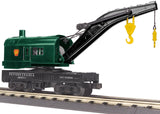 MTH 30-79323, 30-79152 Pennsylvania PRR Crane Car and Crane Tender Car (Set of 2) O Scale Like New