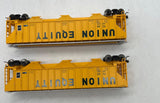 Atlas HO2502 HO Scale 2502 Assorted Lot -- 2  UNION EQUITY 3-Bay Hoppers w/ Kadee Couplers  Used Excellent No Box