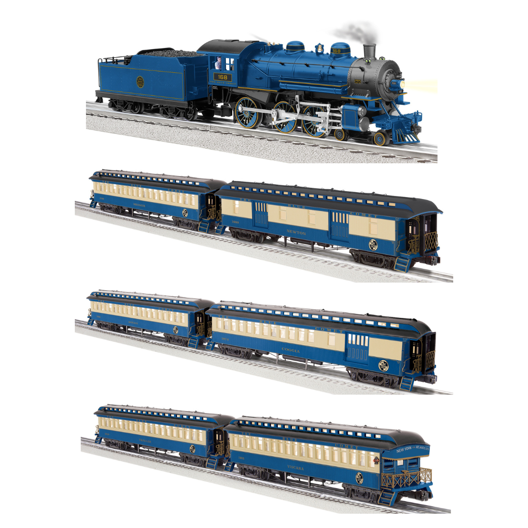 Brady s Train Outlet Custom Run Lionel 2431950 Legacy Central New Jersey Blue Comet 4 6 0 168 with 6 Woodside Passenger Cars O Scale Limited