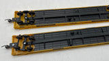 HO Scale HO2509  Set of 2 TTX / TT Flatcars Kadee Couplers Used Excellent No Box