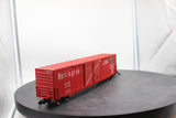 Atlas 7550 ATLAS BURLINGTON DECORATED ACF 60' D.D. AUTO PARTS BOX CAR 2 rail O SCALE WEATHERED (custom decorated) AS IS Used