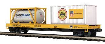 MTH Premier 20-95223 #800911 Union Pacific UP Flat Car w/Tank Container & 20' Container