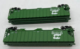 Atlas HO2503 HO Scale 2503 Assorted Lot-- 2 Burlington Northern BN 3 Bay Hoppers w/ Kadee Couplers  Used Excellent No Box