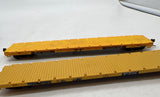 HO Scale HO2509  Set of 2 TTX / TT Flatcars Kadee Couplers Used Excellent No Box