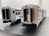 MTH Premier 20-69174 Pennsylvania 2-Car 70' Streamlined Baggage/Coach Passenger Set (Ribbed Sided) O Scale Like New