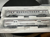 MTH Premier 20-69174 Pennsylvania 2-Car 70' Streamlined Baggage/Coach Passenger Set (Ribbed Sided) O Scale Like New