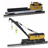 Atlas 3001240 Rio Grande Premier Crane Car AND 3001246 Crane Tender (Set of 2) O Scale limited NEW