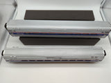 MTH Premier 20-6656 Amtrak 2-Car Amfleet Passenger Set #21253 Coach 1, #21200 Coach 2. O SCALE Like New