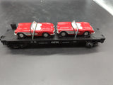 MTH Railking 30-7624 Auto Transport Flat Car - MTH Auto w/Ertl '64 Vettes #1964. O SCALE NEW