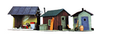 Life-Like 433-1348 Trackside Shanties -- Kit - 3 Different Shacks HO SCALE NEW