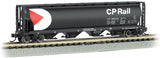 Bachmann 19177 CP Rail 4 Bay Cylindrical Grain Hopper Black with white lettering