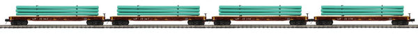 MTH Premier 20-92315 Union Pacific UP 4-Car 60’ Flat Car w/Pipe Load Set #659421, #659423, #659425, #659427