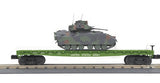 MTH Railking 30-70110D U.S. Army Flat Car w/Bradley Fighting Vehicle-  No. 8073. O SCALE NEW