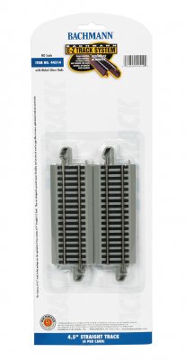 Bachmann 44514 E-Z Track System HO Scale 4.5" Straight Track 4 per pack