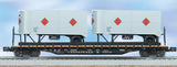 Lionel 6-17585 Chesapeake & Ohio Flat Car with Gray Trailers  with red  triangles