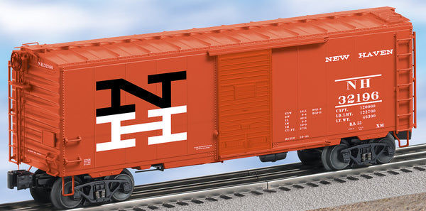 Orange Boxcar with Black N and white H for New Haven symbol