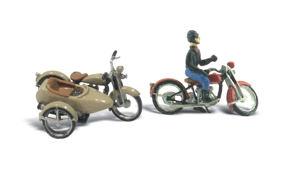 Woodland Scenics D228 Motorcycles and Sidecar HO Scale Kit