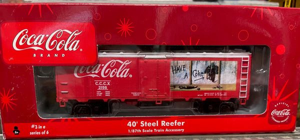 Athearn 8328 Coca-Cola 40' Steel Reefer #3 in a Series HO Scale