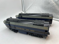 Williams SN-200 Baltimore Ohio B&O Baldwin Sharks Power & Dummy diesel locomotive set O SCALE Like New