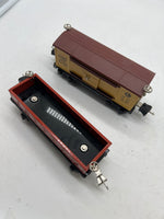 Lionel Tinplate set of 2 remake freight cars 2652 2655 Reefer and Gondola (gondola missing coupler housing black piece) O SCALE Used No Box