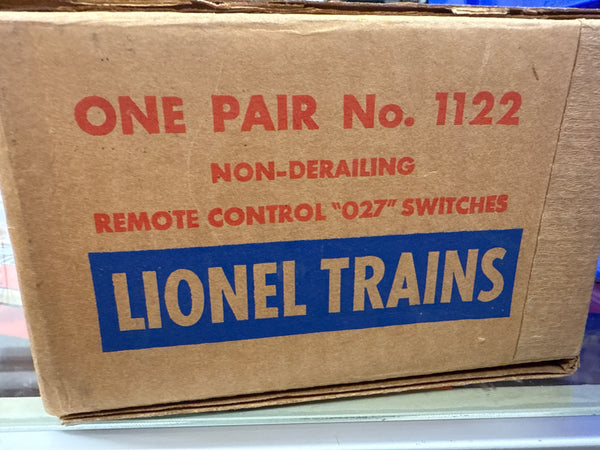 Lionel 1122 Non-derailing remote control O27 one pair Switches Used Original Box As is