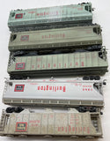 HO Scale HO2505 Set of 5 Burlington Hoppers Assorted Some Weathered As Is Kadee Couplers Used Excellent No Box