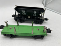 Lionel Set of 2 Tinplate remake Freight Cars 2653 2651 Hopper and Flatcar (2 Pieces) O SCALE Used Excellent No Box